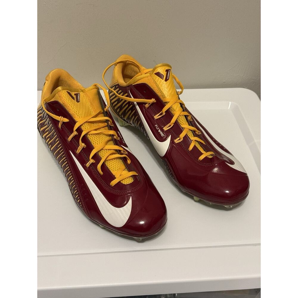 Size 15 - Nike Vapor Carbon 2.0 Elite TD Men's Football Cleats Maroon Yellow '14